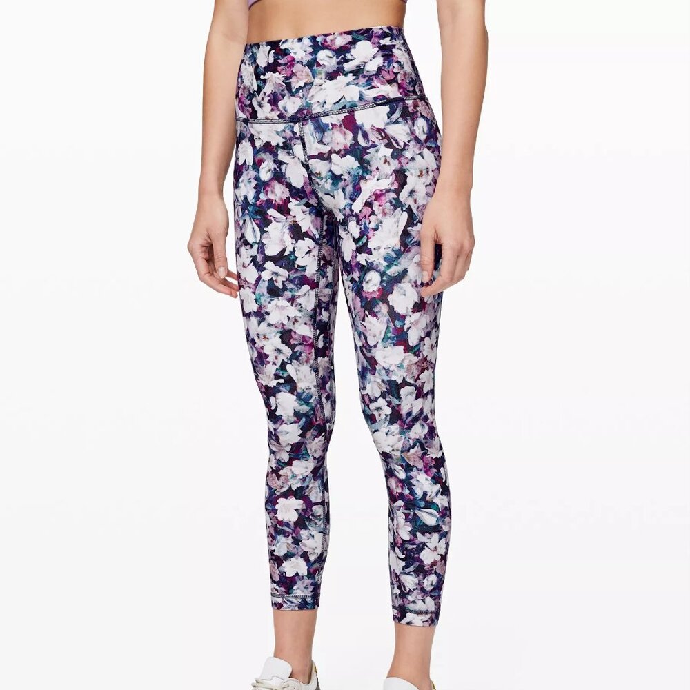 EUC lululemon align 19" midrise floral tights